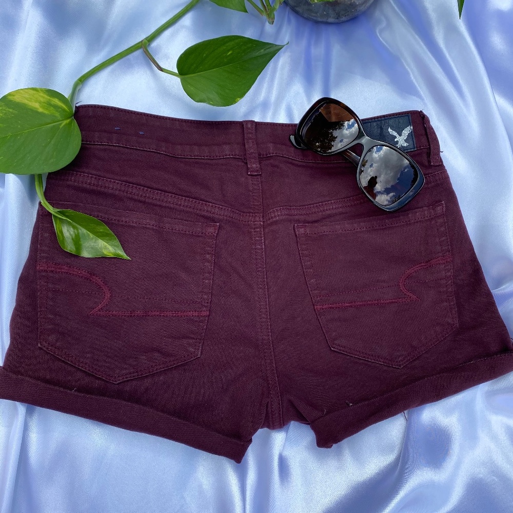 AE Wine Cut0ff Shorts - - Picture 2 of 5
